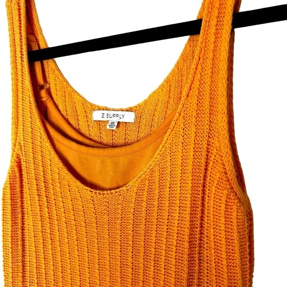Z Supply Brayden Crotchet Knit Midi Dress in Papaya - Picture 9 of 16